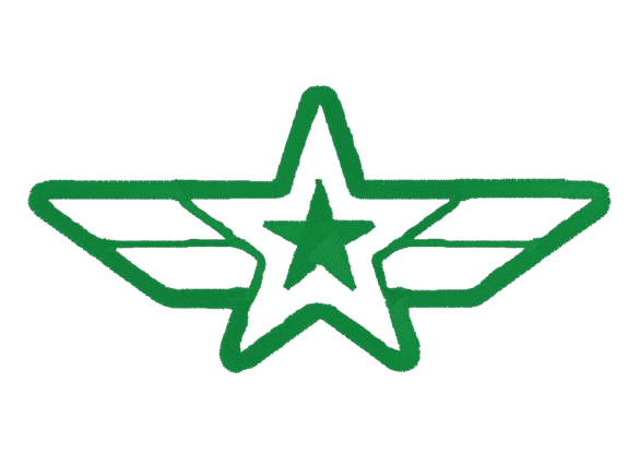 Embroidered logo stitch-out